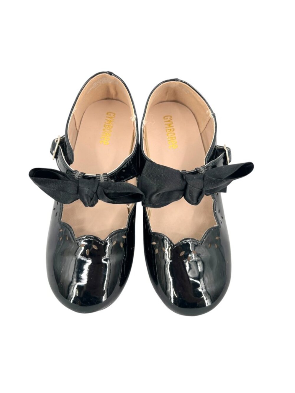 Gymboree Girls Black Patent Leather Mary Jane Bow Shoes Size 12
